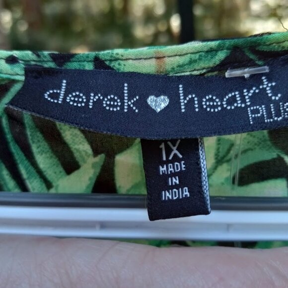 Derek Heart Plus Size 1X High Low Palm Kimono - Picture 7 of 9